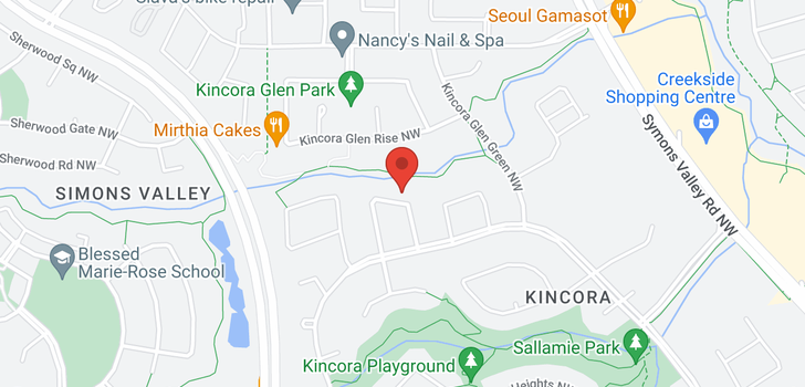 map of 79 kincora  Grove NW
